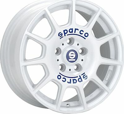 Sparco Terra 7x16 5x112 ET 35 Dia 73.1 White + Blue Lettering