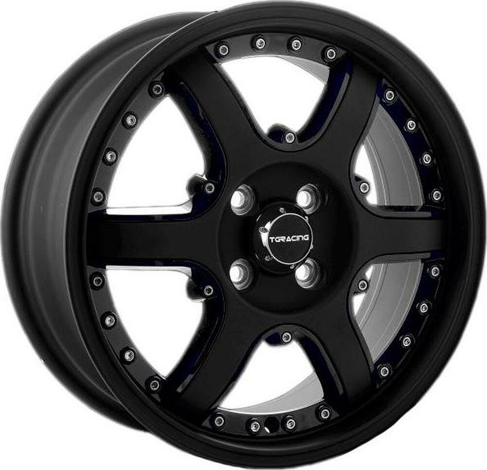 TG Racing LZ 417 6.5x16 4x100 ET 43 Dia 60.1 MATT BLK RED RING
