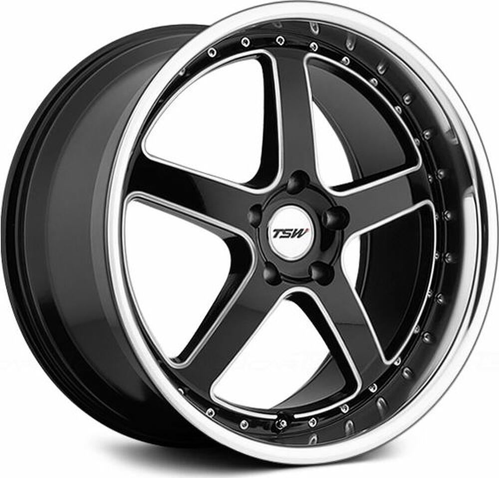 TSW Carthage 8x18 5x108 ET 40 Dia 72 Gloss Black Mirror Lip