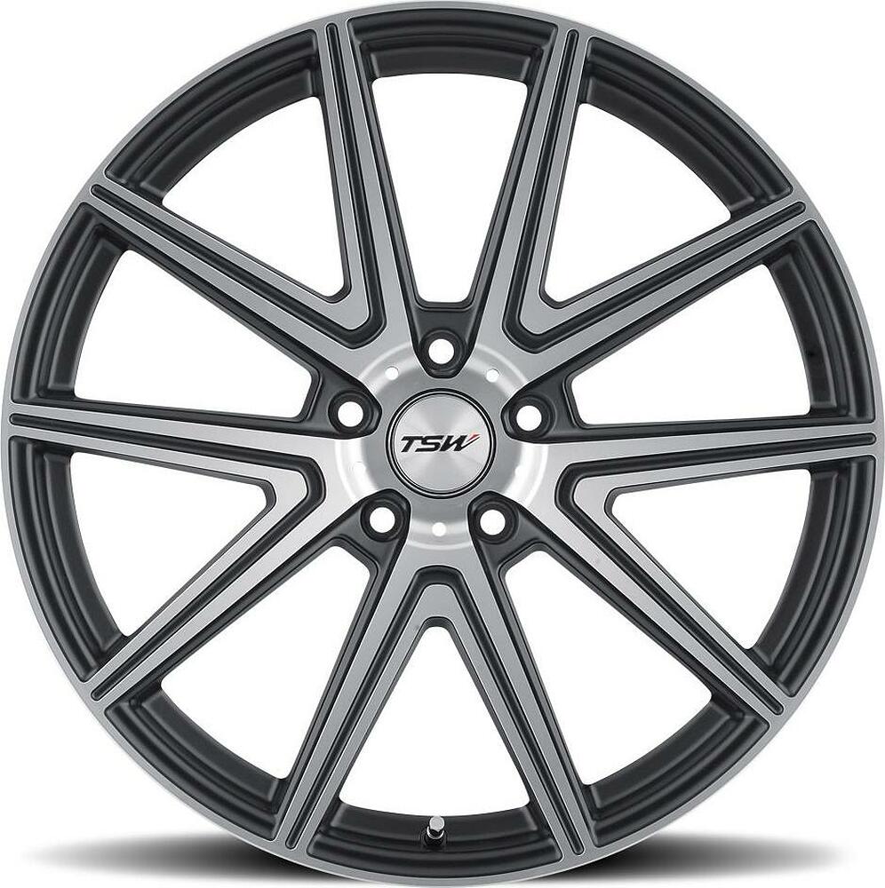 TSW Rouge 8.5x18 5x112 ET 43 Dia 72 Gunmetal Mirror Cut Face