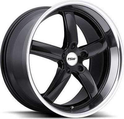 TSW Stowe 8x17 5x114.3 ET 40 Dia 76 Gloss Black Mirror Lip