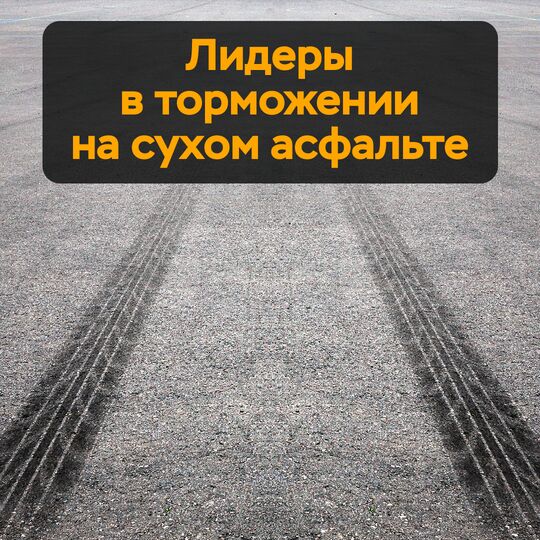 Лидеры в торможении на сухом асфалье